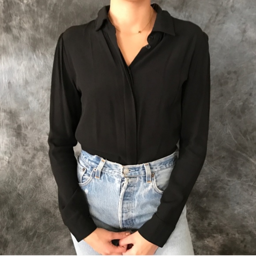 Reformation Black Button Up
